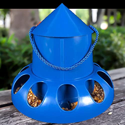 Feeder No Waste Automatic Poultry Food Dispenser House Design with Cover Hanging Poultry Food Contain Chick Feeders for Brooder No Waste - size: M