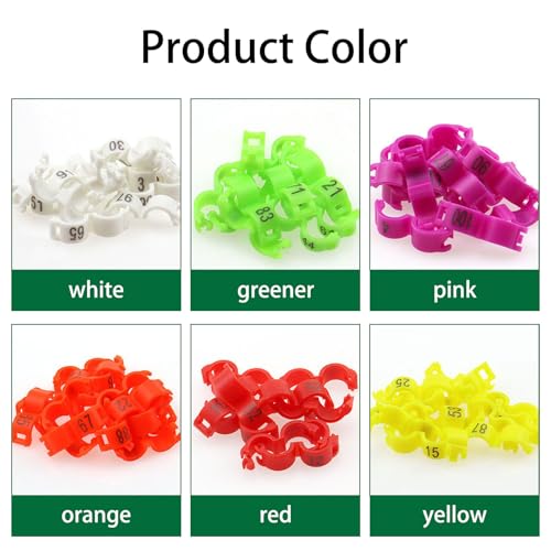 100Pcs 5mm Coturnix Quail Leg Bands Baby Chick Leg Bands Pigeon Bands Chicken Leg Bands Rings Green 5mm - color: Green, size: 5mm