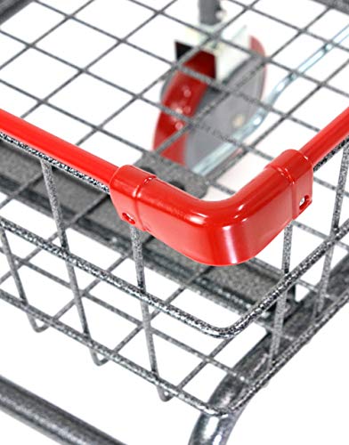 U HANDDLE Grocery & Laundry CART 1.5 Bushel (Gunpowder Metal) Red, Blue Trim (Red) - color: Red