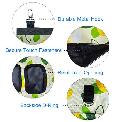 Guinea Pig Hay Feeder, Hanging Rabbit Hay Feeder Bag for Guinea Pigs Bunnies Chinchillas. M, Green Leaves, 2 Count - color: GreenleavesX2
