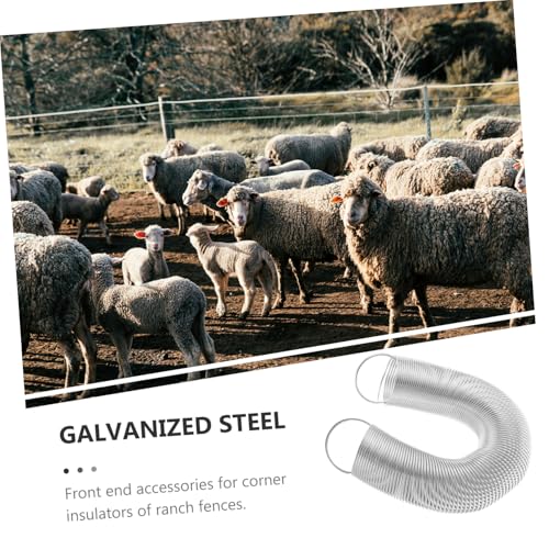 HEMOTON Door Handle Spring Tension Springs for Fence Tension Livestock Fence Spring Fence Tension Springs Electric Fence Spring Gates Replacement Tension Springs Silver Stainless Steel