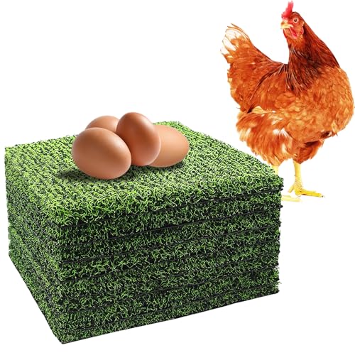 DRQ 8 Pcs Nesting Pads for Chicken Coop - Washable Chicken Nesting Pads, Reusable Chicken Coop Accessories for Hen Laying Mats 12"×12" (Green) - color: Green
