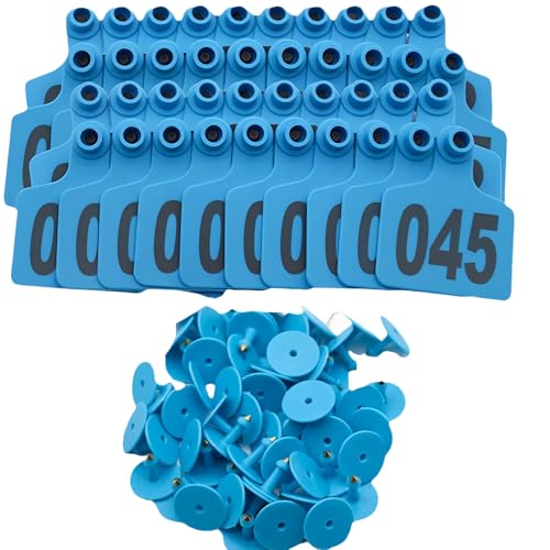 100 Pieces Ranch Animal Ear Markers Built from Gentle Yet Tough Substance Perfect for Labeling Caprine and Pigs Permanent Ear Identifiers - color: Blue