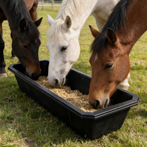 5 PCS Heavy Duty Rubber Feed Pan, 2.5 Gallon Square Feed Bucket | Heavy Duty Horse Water Troughs for Horse, Goat, Pig And Livestock Use Durable Square Design For Farm Feeding Tasks - size: 17.3 × 12 × 5.1in