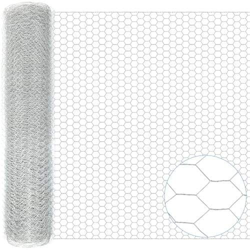 45 in X 100 ft Chicken Wire Fencing Metal Floral Chicken Wire Fence for Crafts 1 Inch Hexagonal Galvanized Poultry Wire Netting for Chicken Coop Barrier Rabbit Cage