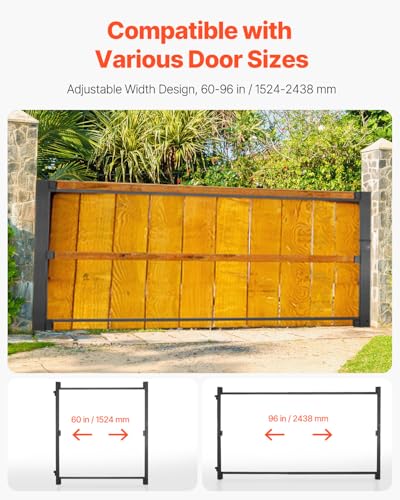 VEVOR Gate Building Kit, Fits 60 to 96 in Wide Openings, Up from 4 to 5 ft High Fence, Adjustable Gate Building Kit, Anti Sag Full Gate Frame Kit with Latch Lock and Screws, for Wooden Fence, Iron - size: 60"-96" wide openings, 4'-5' high
