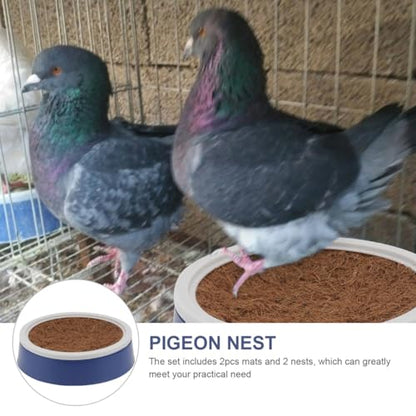 POPETPOP 4 Sets Pigeon Nest Plastic Pot Set - Durable Pigeon Nesting Bowl with Breathable Mats for Breeding and Hatching Small Birds Doves Quails, 9.44X4.72In | Breathable Durable Dove Nesting Box for Small Birds Doves Quails Pigeon Breeding and Hatching