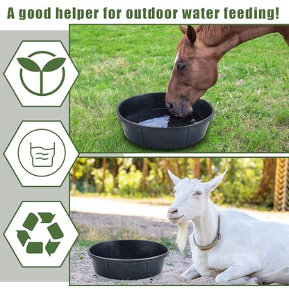 Sadnyy 8 Pcs Rubber Feed Pan 12 Quart/ 3 Gallon Utility Horse Feed Bucket Rubber Bowl Chicken Dust Bath Container Horse Feeder for Goats Livestock Animal Feeding Cats Dogs Pigs - size: 12 Quart/ 3 Gallon
