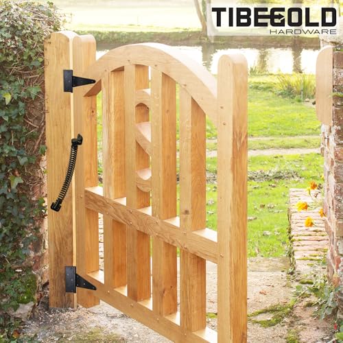 11-1/2" Gate Spring Self Closing, Heavy Duty Black Door Closer Spring, Adjustable Tensioner Automatic Outdoor Gate Closure, Gate Spring Hardware for Wooden and Vinyl Fence, 1 Pack - size: 11-1/2 Inch