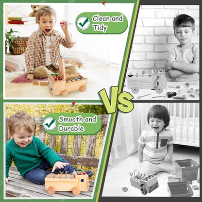 Montessori Schraubendreher Brett, Montessori Busy Board Spielzeug ab 2-6 Jahr, Montessori Activity Board Holzspielzeug Motorikspielzeug Lernspielzeug für Babys Kleinkinder Jungen Mädchen