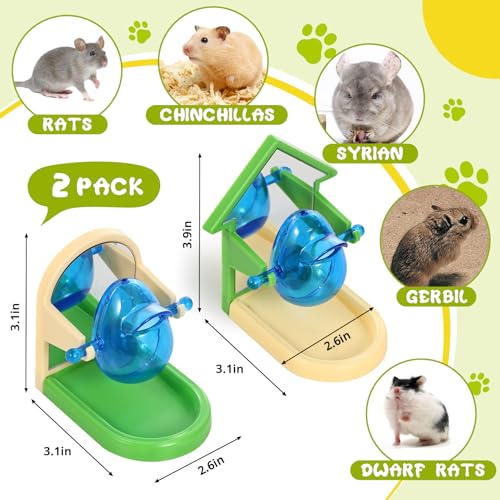 2 Pack Rat Enrichment Toys - Interactive Foraging & Puzzle Games, Treat Dispensing Slow Feeder for Rat, Hamster, Chinchilla, Hedgehog