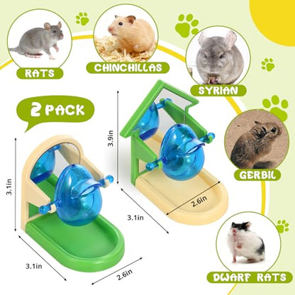 2 Pack Rat Enrichment Toys - Interactive Foraging & Puzzle Games, Treat Dispensing Slow Feeder for Rat, Hamster, Chinchilla, Hedgehog