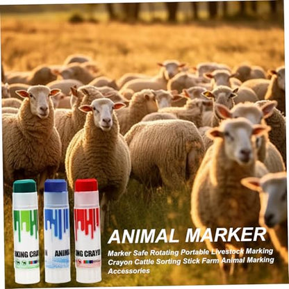 3Pcs Livestock Marker Safe Rotating Portable Livestock Marking Crayon Cattle Sorting Stick Farm Animal Marking Accessories