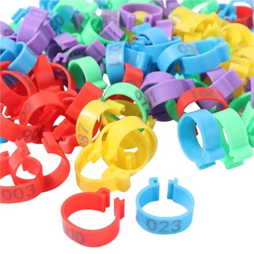 Adjustable Chicken Leg Bands 300pcs Portable Poultry Leg Tags Plastic 16/20mm Band Foot Ring with Number Letter 5 Colors Poultry Ankle Bands Pigeon Supplies(20mm) - color: 20mm