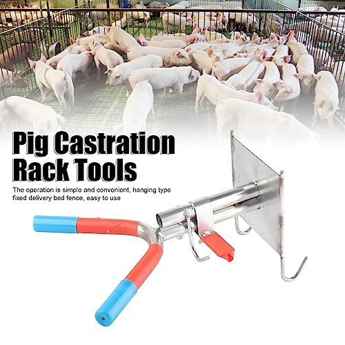 Piglet Castration Frame, Pig Castration Rack,Double Hook Suspension Galvanized Steel Piglet Castration Tool