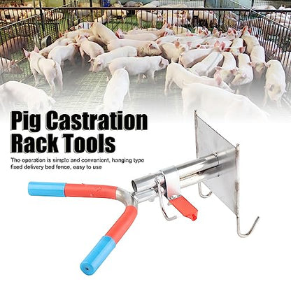 Piglet Castration Frame, Pig Castration Rack,Double Hook Suspension Galvanized Steel Piglet Castration Tool