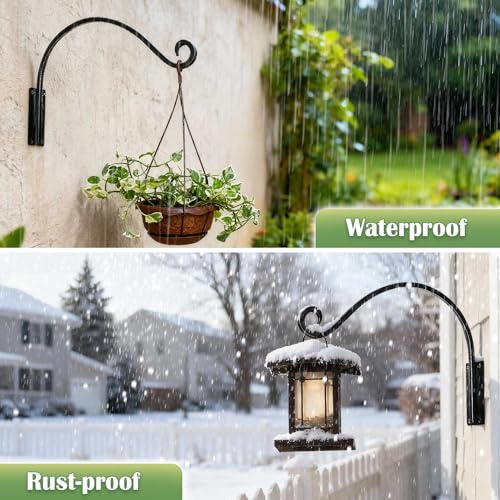 AJART Hanging Plant Hanger Outdoor: 2 Pieces Bird Feeder Wall Hooks - 16-Inch Heavy-Duty Plant Bracket Hook for Hanging Flower Baskets - size: 16 Inch, style: Heavy Duty Plant Hook