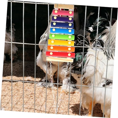 TOYANDONA Parrot Foraging with Hanging Swing Ladder and Colorful Beads Chicken Climbing Pecking for Cage Fun Chewing Bird for Pet Chicks