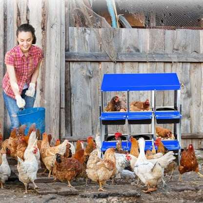 Chicken Nesting Boxes,6 Compartment Nesting Boxes for Laying Eggs with Legs,Wall Mount Poultry Roll Away Chicken Laying Boxes,Easy Egg Collection,Cleanable Pull Out Hen Roosting Boxes