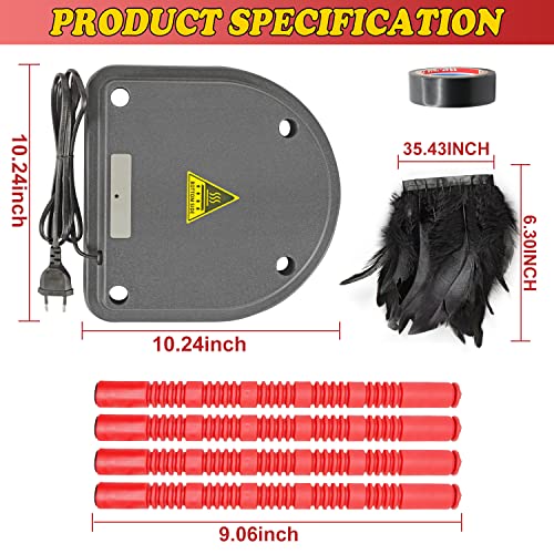 Brooder Heater for Chicks with Comfort Feathers,Chick Duckling Brooder Heating Plate Adjustable Height-Warm Up to 15 Chick,Ducklings(Heating Plate with Feather)