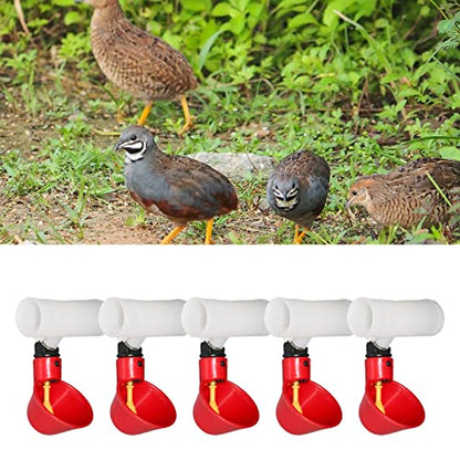 5 Pieces Watering Cups Automatic Chicken Drinking Bowls Feeder Removable Water Bowl Suitable for Breeding Farms Home Use, 10x7.3cm