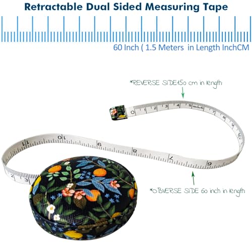 Tape Measure Measuring Tape for Body Tailor Cloth Fabric Sewing Knitting Craft Weight Loss Measurements Retractable 60-inch 1.5 Meter Push Button Dual Sided Tape Measure - color: Black AAA