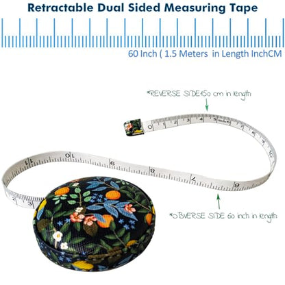 Tape Measure Measuring Tape for Body Tailor Cloth Fabric Sewing Knitting Craft Weight Loss Measurements Retractable 60-inch 1.5 Meter Push Button Dual Sided Tape Measure - color: Black AAA