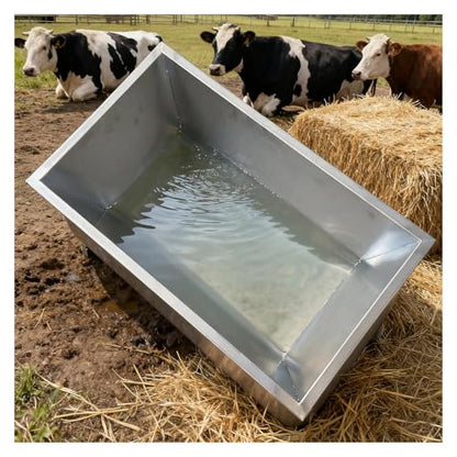 Large Stainless Steel Water Trough for Horses, Sheep & Goats - Durable Livestock Feeder for Hay & Grain, Ideal for Farm & Home Pasture - High Capacity Feeding Solution,50cm(19 7/10in) - size: 50cm(19 7/10in)