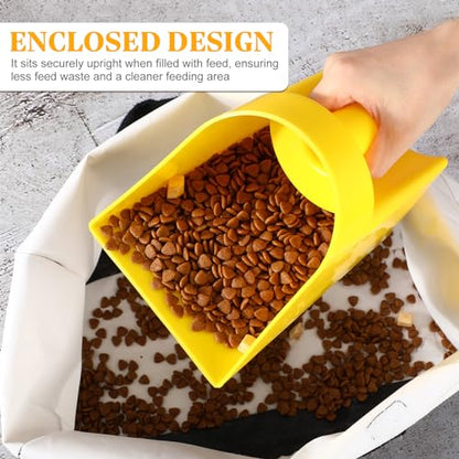 FillTouch 8 Pcs Feed Scoop 2 Qt Plastic Enclosed Heavy Duty Stackable Feed Scoop for Bird Horse Chicken Livestock Animal Ranchers Homesteaders Farmers(Yellow) - color: yellow