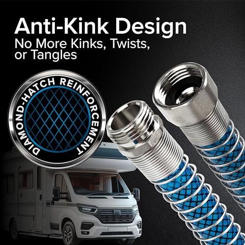 Camco TastePURE 4-Foot Premium Camper/RV Drinking Water Hose - Features a Heavy-Duty No-Kink Design with Strain Relief Ends & 5/8-Inch Inside Diameter - NSF Drinking Water Safe Certified (22813) - size: 4 Feet
