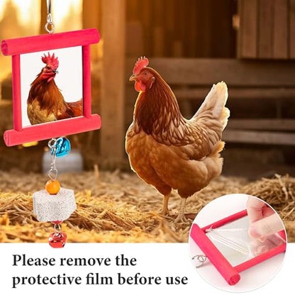 14 Pack Chicken Toys for Coop Chicken Swing Ladder Perch Coop Toy Xylophone Mirror Enrichment Chick Toys Hanging Vegetable Fruits Skewers Feeders for Hen Birds Parrots