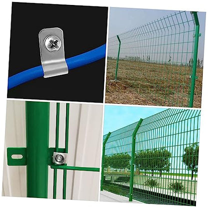 100Pcs Aluminum Wire Fence Clips with Screws Heavy Duty Fence Clamps for Livestock Cattle Panels and Wire Cage Fastening Corrosion Resistant Fencing Mounting Connectors
