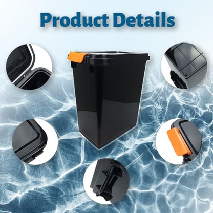 3 pcs 20L Pellet Storage Bin Set,Black Wood Pellet Storage Containers,Pellet Bucket is Suitable for Storing Barbecue Supplies, Fertilizer, and Charcoal