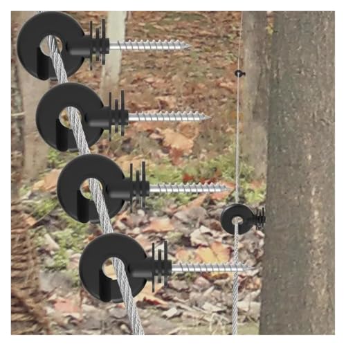 Electric Fencing Ring Insulators Garden Fencing Trellis Premium Electric Fence Insulators for Wire Connections Carbon Steel Insulator(20PCS) - size: 20PCS