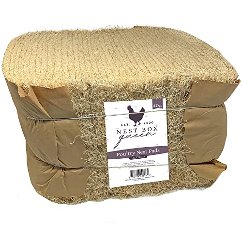 Nest Box Queen, Excelsior Nest Box Pads for Hens - 13 Inch x 13 Inch (40 Pack)