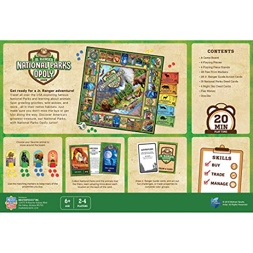 MasterPieces National Parks Opoly Jr. Board Game, 13.5 inches tall - style: National Parks