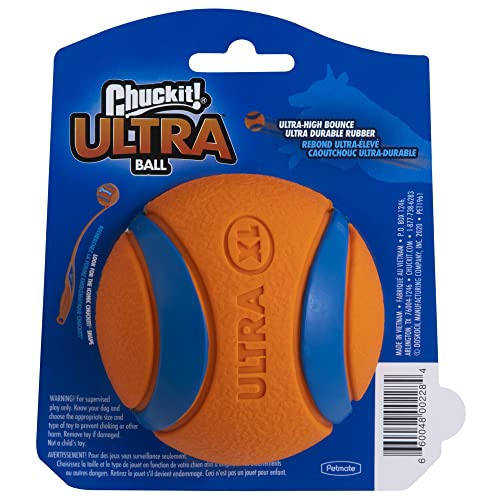 Chuckit! Ultra Ball Dog Toy - for Dogs 100+ lbs - Made from Durable Rubber - Super Bouncy - Floats in Water - 3.5-inch Diameter - Size XL (Pack of 2) - color: Ultra, size: XL (Pack of 2)