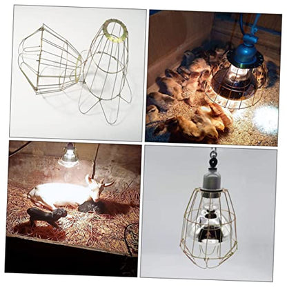 3Pcs Waterproof Heating Bulb Cage Wear-Resistant Lamp Cover for Reptiles Chickens and Young Pigs Heat-Resistant and Scald Design for Household Use