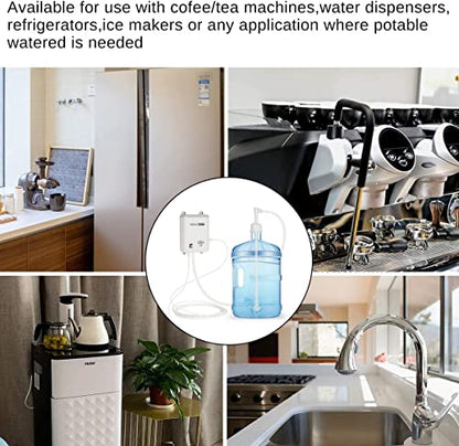 TDRSUPER Bottle Water Dispenser Pump System Self-Priming 110V AC US Plug Drinking Water Pump Single Tube Food Grade Suitable for Coffee/Tea Maker, Water Dispenser, Refrigerator, Ice Maker - style: Single Inlet