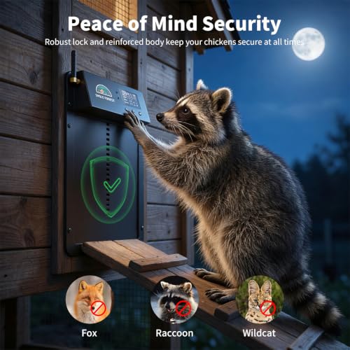 Automatic Chicken Coop Door with Remote Control, Solar Chicken Coop Door with Timer & Light Sensor, Aluminum Alloy Automatic Chicken Door with Multiple Modes