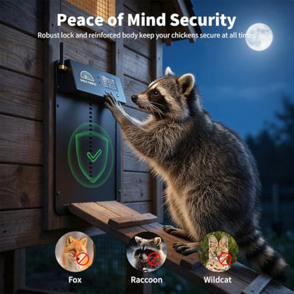 Automatic Chicken Coop Door with Remote Control, Solar Chicken Coop Door with Timer & Light Sensor, Aluminum Alloy Automatic Chicken Door with Multiple Modes