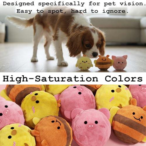 Mini Fluffy Squeaky Pet Ball for Small Dogs and Cats, 2-Inch Soft Plush Indoor Toy Ball, Gentle Interactive Play, 1 Pack Bee - color: Bee