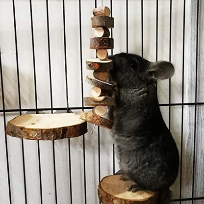 LWINGFLYER 6pcs Small Animal Chews Toy Natural Apple Wood Block Cage Hanging Molars Treats Snack for Hamsters Rabbits Bunny Bird Parrots Chinchilla Guinea Pig Gerbils Squirrels - color: 6pcs Natural Apple Wood