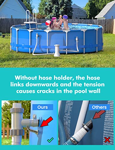 【PATENTED】MASCARRY Above Ground Swimming Pool Hose Adapter with Plunger Valve and Pipe Holder - Replacement Parts for Pool Pump System (1 Pack) - style: 1 PACK