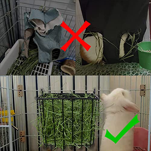 DEVIER Metal Rabbit Hay Feeder, Heavy-Duty, 6.9x4.7x6.6 in, for Multiple Pets