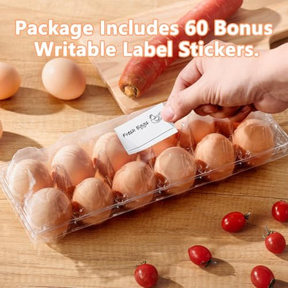 60PCS Egg Cartons 12 Count, 1 Dozen Clear Blank Egg Cartons Cheap Bulk for Large Eggs, Blank Chicken Egg Tray Holders for Family, Chicken Farm, Business Market Display - size: 60Pack-2x6 Grids