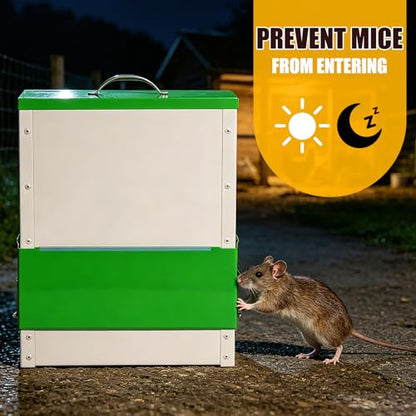 25LBS Automatic Chicken Feeder No Waste, Outdoor Automatic Duck Feeders and Wall Mount Chicken Feeders, Poultry Feeder Suitable for Chickens Ducks Turkeys