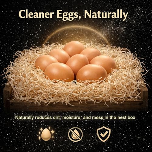 NestNova™ Aspen Nesting Pads for Chickens – 10 Pack 13x13 Excelsior Liners | USA-Grown Aspen, Cleaner Eggs, Kraft-Backed Coop Bedding for Laying Hens - 30 Pads - size: 30 Pads (3 Packs)