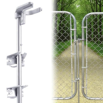 Hicarer 36" Chain Link Drop Rod for Double Gate Heavy Duty Pull Style Fence Gate Latch for 1-3/8" Chain Link Fence Frame Galvanized Steel Latch