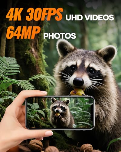 Assark Trail Camera 64MP 4K with Fixed Solar Panel, 6000mAh Game Camera with Night Vision Motion Activated Waterproof IP66 for Wildlife Deer Critter, Outdoor WiFi Trail Cam, 32GB SD Card Included - color: Camouflage